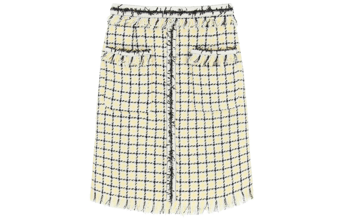 (Women) MSGM  Plaid Pencil Cotton Casual Mini Skirt 3241MDD23227112-06