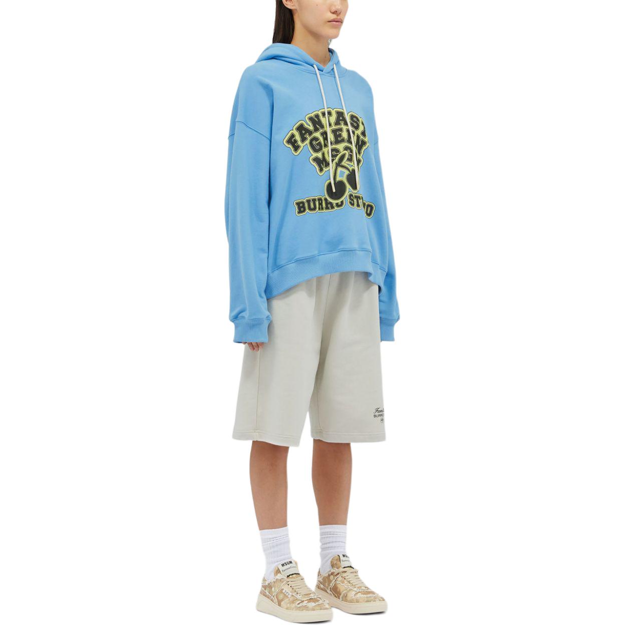 Purchase (W) Sudadera Capucha Oversize MSGM Azul Cielo con Logo Estampado. 3746MM07247792-BLUE