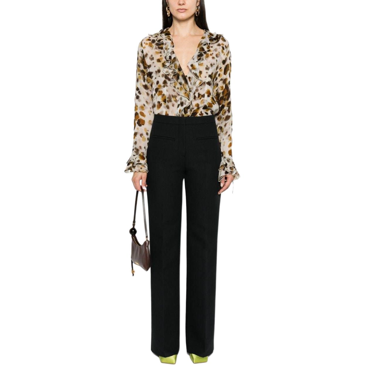 Lookbook (W) Pantalones de Traje Negros Slim Fit de Tiro Medio con Pliegues MSGM. 3641MDP04247100-99