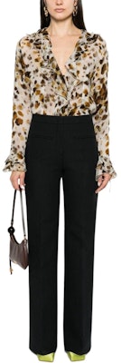 (W) Pantalones de Traje Negros Slim Fit de Tiro Medio con Pliegues MSGM. 3641MDP04247100-99 Lookbook (W) Pantalones de Traje Negros Slim Fit de Tiro Medio con Pliegues MSGM. 3641MDP04247100-99