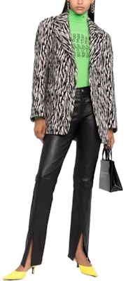 (W) MSGM 슬림 핏 지브라 프린트 블레이저 블랙. 3141MDG03-217628-99 Lookbook (W) MSGM 슬림 핏 지브라 프린트 블레이저 블랙. 3141MDG03-217628-99