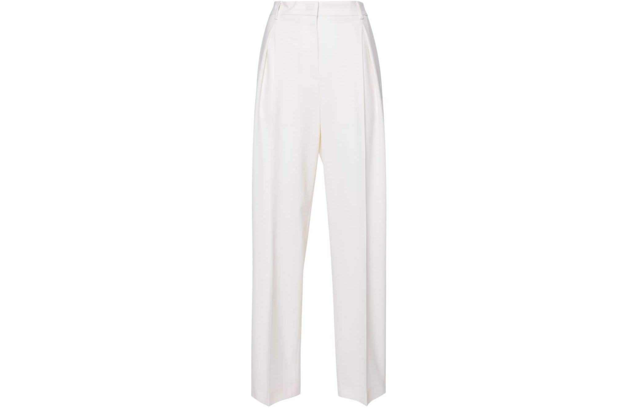 Order (W) MSGM Pantalones Slim de Tiro Medio con Pinzas Amarillo Claro. 3641MDP01247200