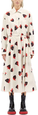 (W) Falda Maxi Casual Plisada Estampada Blanca de MSGM 3741MDD26247666-WHITE Lookbook (W) Falda Maxi Casual Plisada Estampada Blanca de MSGM 3741MDD26247666-WHITE