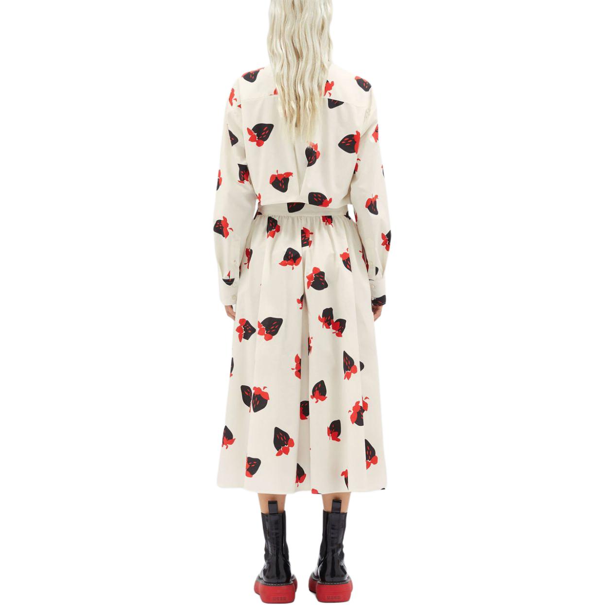 Shop (W) Falda Maxi Casual Plisada Estampada Blanca de MSGM 3741MDD26247666-WHITE