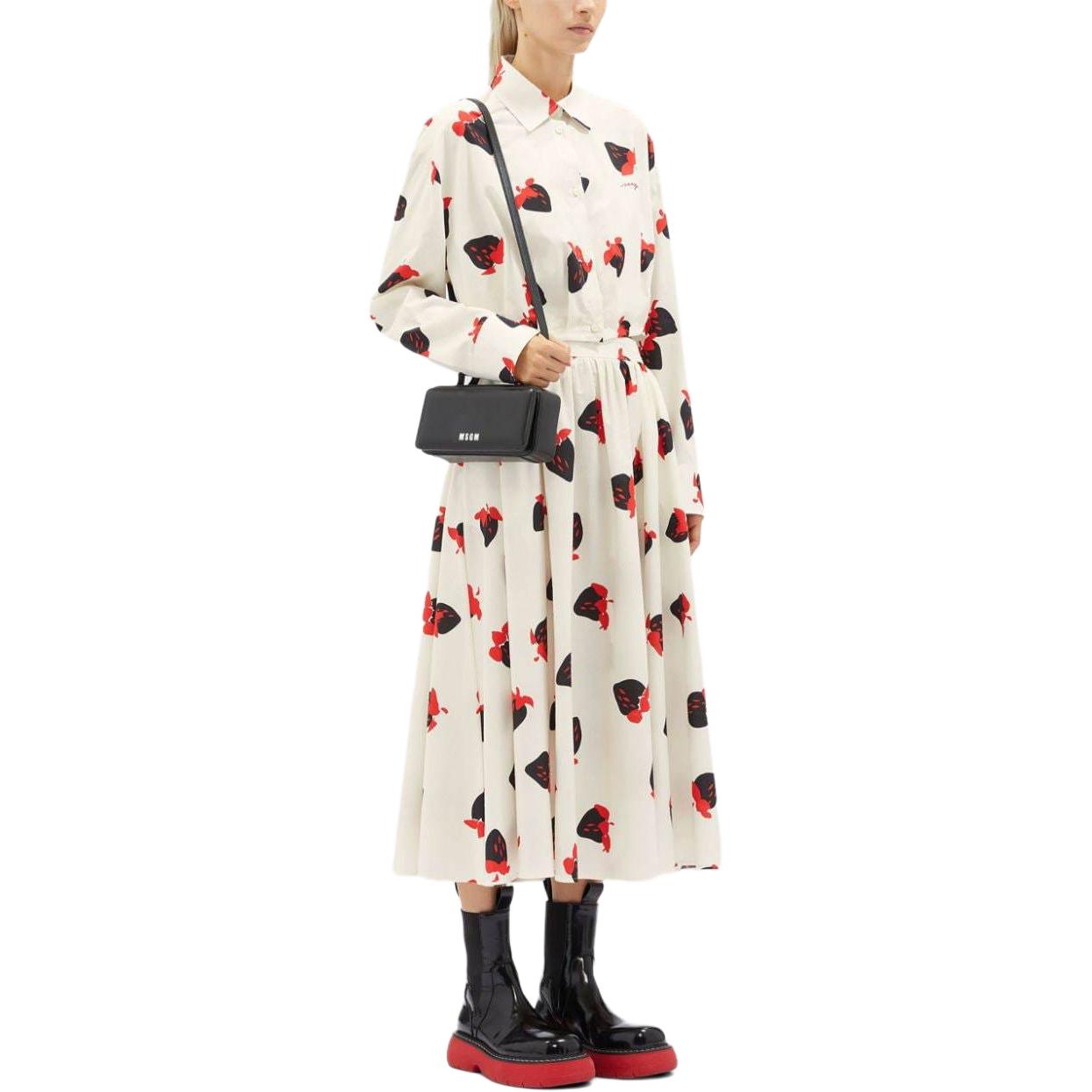 Purchase (W) Falda Maxi Casual Plisada Estampada Blanca de MSGM 3741MDD26247666-WHITE