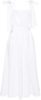 (Women) MSGM White Ruffled Flared Hem Square Neck Strap Dress. 3641MDA52247118-WHITE (Women) MSGM White Ruffled Flared Hem Square Neck Strap Dress. 3641MDA52247118-WHITE