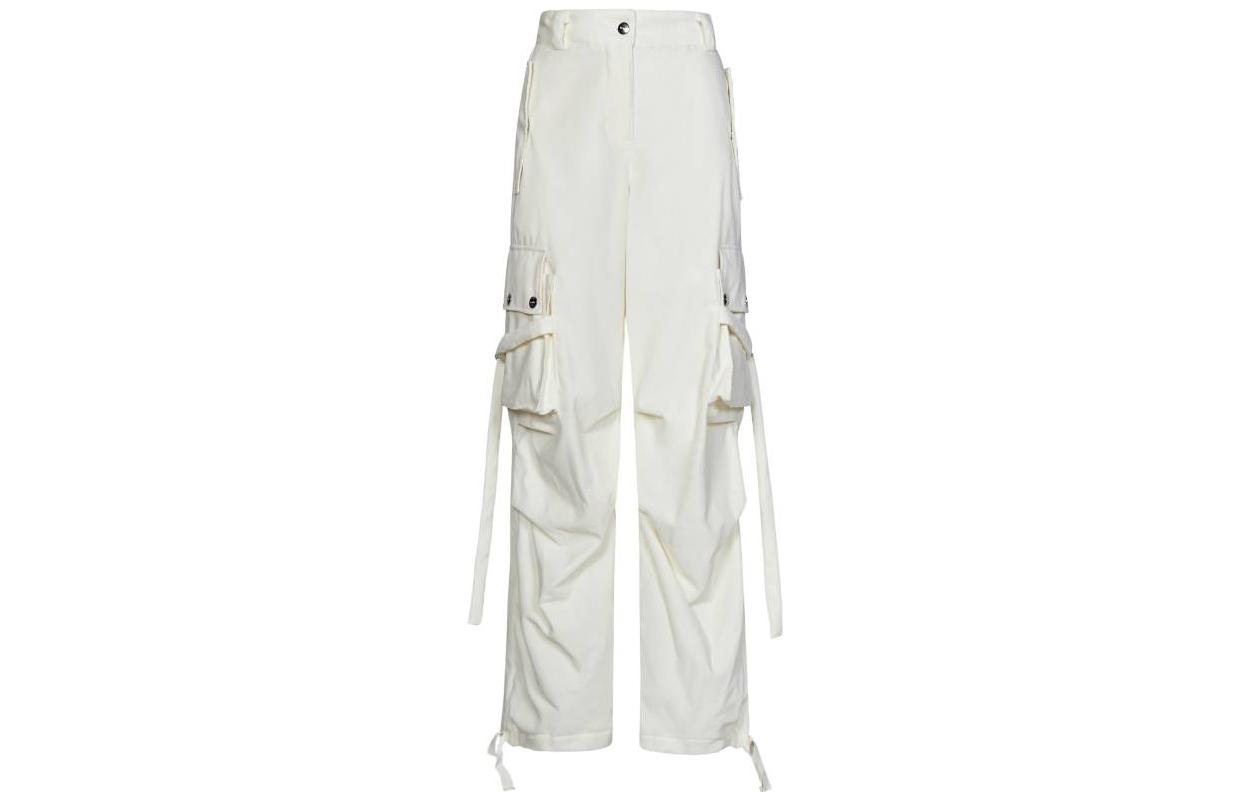Order (W) Pantalones Cargo Blancos MSGM de Talle Medio Rectos para Vestir Casual. 3542MDP15237801-02