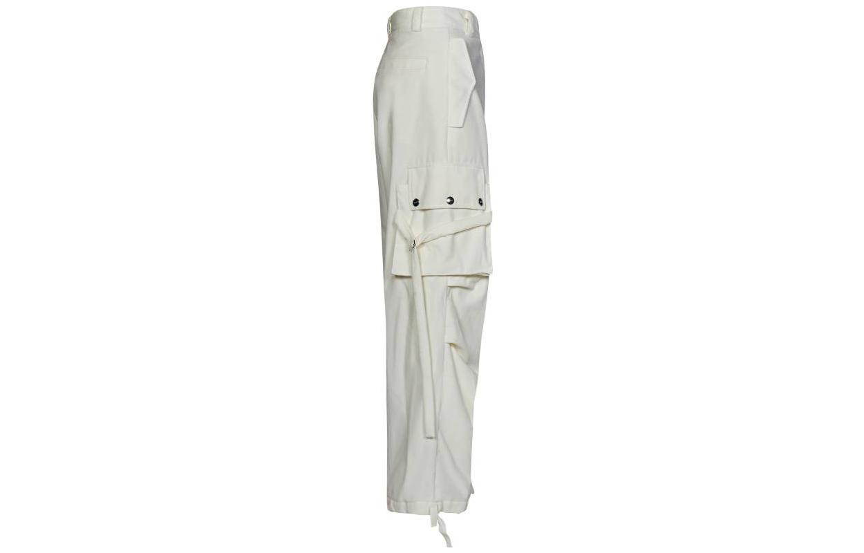 Shop (W) Pantalones Cargo Blancos MSGM de Talle Medio Rectos para Vestir Casual. 3542MDP15237801-02
