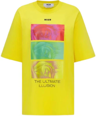 (Women) MSGM Yellow Graphic Print Cotton Crewneck Short Sleeve T-Shirt 3542MDM106-237798-06 Buy (Women) MSGM Yellow Graphic Print Cotton Crewneck Short Sleeve T-Shirt 3542MDM106-237798-06