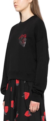 (W) MSGM 여성 아플리케 디테일 텍스처 니트 긴팔 스웨트셔츠 옵시디언 블랙 3741MDM142247799-BLACK Purchase (W) MSGM 여성 아플리케 디테일 텍스처 니트 긴팔 스웨트셔츠 옵시디언 블랙 3741MDM142247799-BLACK