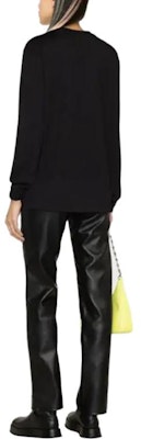 (W) MSGM 女款字母印花長袖黑色圓領T恤 2000MDM511200002-BLACK Shop (W) MSGM 女款字母印花長袖黑色圓領T恤 2000MDM511200002-BLACK