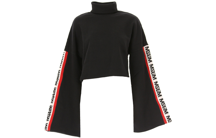 Order (W) MSGM 黑色高領標誌毛衣，側邊字母設計 2541MDM74-184799-99