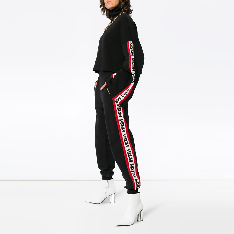 Shop (W) MSGM 黑色高領標誌毛衣，側邊字母設計 2541MDM74-184799-99