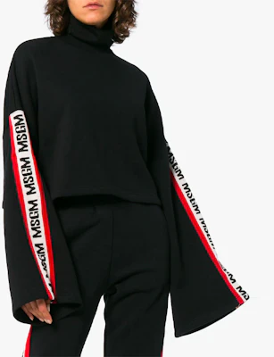 (W) MSGM 黑色高領標誌毛衣,側邊字母設計 2541MDM74-184799-99 Purchase (W) MSGM 黑色高領標誌毛衣,側邊字母設計 2541MDM74-184799-99