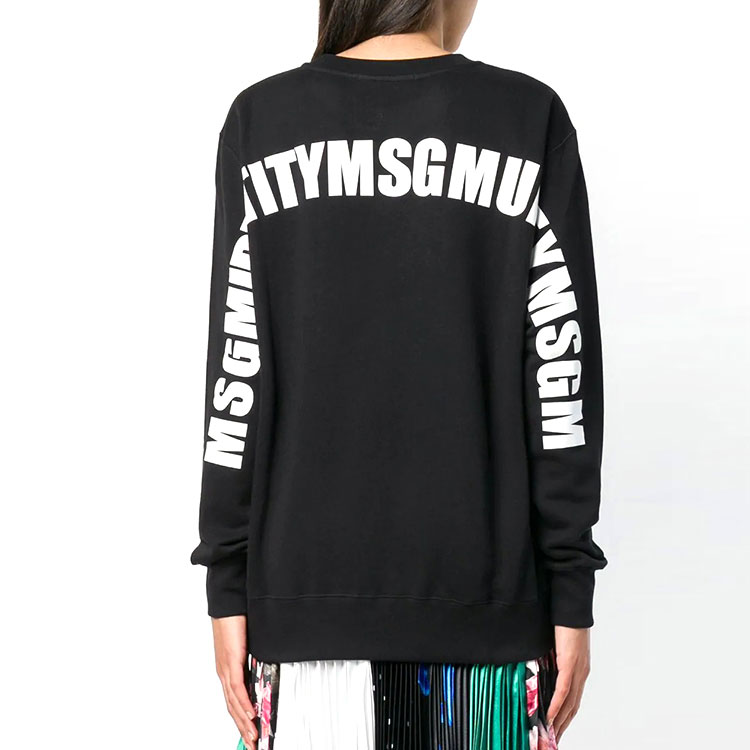 Shop (W) MSGM 黑色長袖字母印花衛衣 2541MDM99 184799 99-02 2541MDM99-184799-99-02