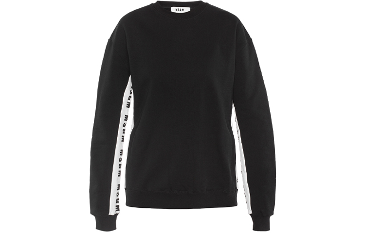 Order (Women) MSGM Black Sweatshirt with Inner Logo Letter Print Design 2341MDM83-174778-99