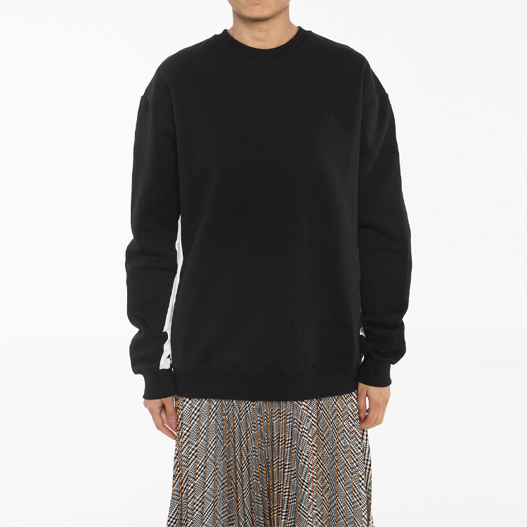 Shop (Women) MSGM Black Sweatshirt with Inner Logo Letter Print Design 2341MDM83-174778-99