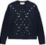 Buy (W) MSGM 海军蓝长袖针织镂空装饰毛衣 3741MDM203247781-NAVY