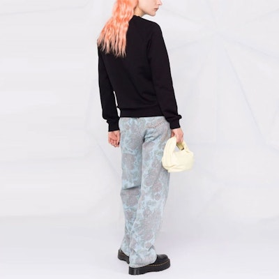 (W) MSGM FW21 블랙 로고 프린트 크루넥 풀오버 스웨트셔츠. 2000MDM513200000-99 Shop (W) MSGM FW21 블랙 로고 프린트 크루넥 풀오버 스웨트셔츠. 2000MDM513200000-99