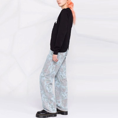 (W) MSGM FW21 블랙 로고 프린트 크루넥 풀오버 스웨트셔츠. 2000MDM513200000-99 Purchase (W) MSGM FW21 블랙 로고 프린트 크루넥 풀오버 스웨트셔츠. 2000MDM513200000-99