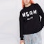 Details for (W) MSGM FW21 블랙 로고 프린트 크루넥 풀오버 스웨트셔츠. 2000MDM513200000-99