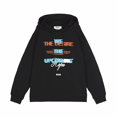 (Women) MSGM FW21 Logo Print Hoodie Black 3141MDM174-217799-99