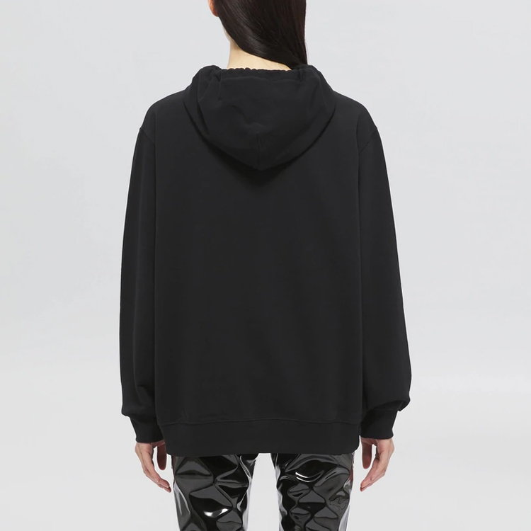 Purchase (W) MSGM FW21 Hoodie Cetakan Logo Hitam 3141MDM174-217799-99
