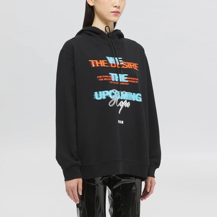 Details for (W) MSGM FW21 Hoodie Cetakan Logo Hitam 3141MDM174-217799-99