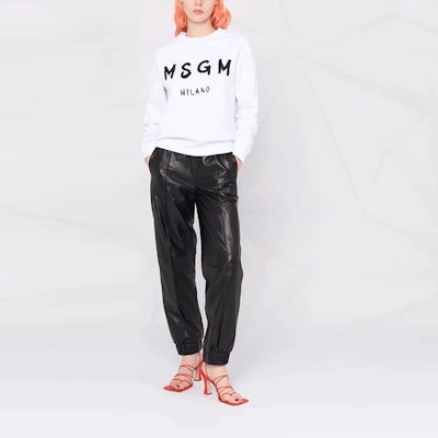 (W) MSGM 2021秋冬白色Logo印花圆领卫衣 2000MDM513200000-01 Lookbook (W) MSGM 2021秋冬白色Logo印花圆领卫衣 2000MDM513200000-01
