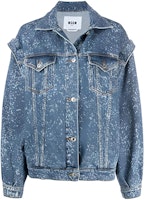 (Women) MSGM FW21 Splatter Print Denim Jacket Women’s Blue 2941MDH46L207728-88 (Women) MSGM FW21 Splatter Print Denim Jacket Women’s Blue 2941MDH46L207728-88