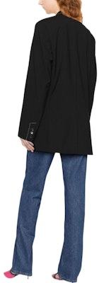 (W) MSGM FW22 블랙 블레이저 스트라이프 트림 칼라. 3341MDG15227603-99 Shop (W) MSGM FW22 블랙 블레이저 스트라이프 트림 칼라. 3341MDG15227603-99