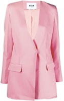 (Women) MSGM FW22 Pink Long Sleeve Collarless Blazer Jacket. 3341MDG05227612 (Women) MSGM FW22 Pink Long Sleeve Collarless Blazer Jacket. 3341MDG05227612