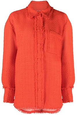 (W) Camisa MSGM FW22 Tweed Rojo Naranja con Flecos y Botones de Manga Larga. 3341MDE14X-227609-10 Buy (W) Camisa MSGM FW22 Tweed Rojo Naranja con Flecos y Botones de Manga Larga. 3341MDE14X-227609-10