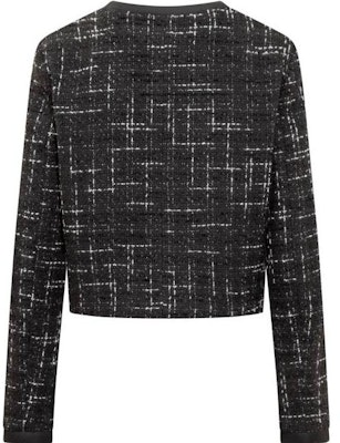 (W) Chaqueta Negra de Cuadros de MSGM FW23 con Mangas Largas. 3542MDG23237813-02 Lookbook (W) Chaqueta Negra de Cuadros de MSGM FW23 con Mangas Largas. 3542MDG23237813-02
