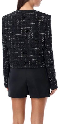 (W) Chaqueta Negra de Cuadros de MSGM FW23 con Mangas Largas. 3542MDG23237813-02 Purchase (W) Chaqueta Negra de Cuadros de MSGM FW23 con Mangas Largas. 3542MDG23237813-02