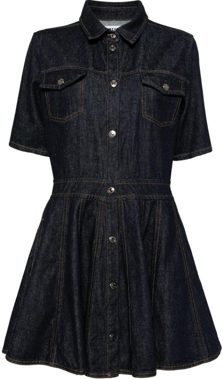 women-msgm-indigo-denim-short-sleeve-dress-with-chest-pocket-casual-wear-3741-mda-234247766-blue