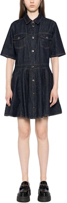 (W) MSGM 인디고 데님 반팔 원피스 가슴 포켓 - 캐주얼웨어 3741MDA234247766-BLUE Lookbook (W) MSGM 인디고 데님 반팔 원피스 가슴 포켓 - 캐주얼웨어 3741MDA234247766-BLUE