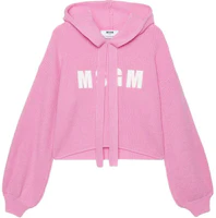 Order (W) MSGM 女款粉色刺繡Logo寬鬆針織連帽衫 3741MDM218247790-PINK