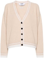 (Women) MSGM Logo Embroidered Single-Breasted Wool Cardigan Women’s Light Beige. 3641MDM215247296-BEIGE (Women) MSGM Logo Embroidered Single-Breasted Wool Cardigan Women’s Light Beige. 3641MDM215247296-BEIGE