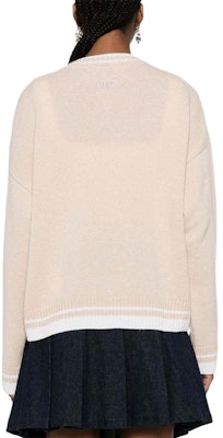 (W) MSGM 로고 자수 울 싱글 브레스티드 가디건 여성용 라이트 베이지. 3641MDM215247296-BEIGE Shop (W) MSGM 로고 자수 울 싱글 브레스티드 가디건 여성용 라이트 베이지. 3641MDM215247296-BEIGE