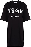 (Women) MSGM Logo Print Black Midi T-Shirt Dress for Women Short Sleeve. 2000MDA510200002-99 (Women) MSGM Logo Print Black Midi T-Shirt Dress for Women Short Sleeve. 2000MDA510200002-99
