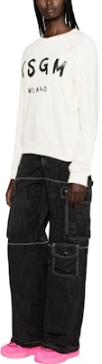 (W) MSGM 로고 프린트 롱슬리브 크루넥 티셔츠 여성 화이트 2000MDM513200000-BEIGE Purchase (W) MSGM 로고 프린트 롱슬리브 크루넥 티셔츠 여성 화이트 2000MDM513200000-BEIGE