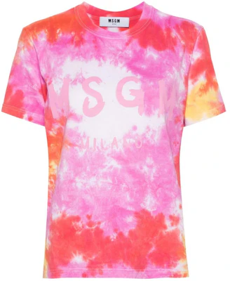 (Women) MSGM Logo Tie-Dye Print Short-Sleeve T-Shirt Women Multicolor. 3641MDM83247288-03 Buy (Women) MSGM Logo Tie-Dye Print Short-Sleeve T-Shirt Women Multicolor. 3641MDM83247288-03