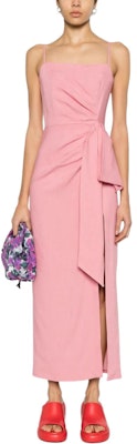 (W) MSGM 여성용 핑크 리본 장식 롱 슬립 드레스. 3641MDA31247010-12 Lookbook (W) MSGM 여성용 핑크 리본 장식 롱 슬립 드레스. 3641MDA31247010-12