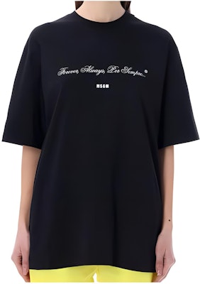 (W) MSGM 솔리드 컬러 크루넥 그래픽 프린트 티셔츠 3442MDM125237002-99 Buy (W) MSGM 솔리드 컬러 크루넥 그래픽 프린트 티셔츠 3442MDM125237002-99