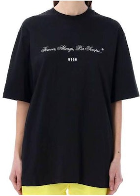 (W) MSGM 솔리드 컬러 크루넥 그래픽 프린트 티셔츠 3442MDM125237002-99 Order (W) MSGM 솔리드 컬러 크루넥 그래픽 프린트 티셔츠 3442MDM125237002-99