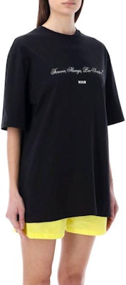 (W) MSGM 솔리드 컬러 크루넥 그래픽 프린트 티셔츠 3442MDM125237002-99 Purchase (W) MSGM 솔리드 컬러 크루넥 그래픽 프린트 티셔츠 3442MDM125237002-99