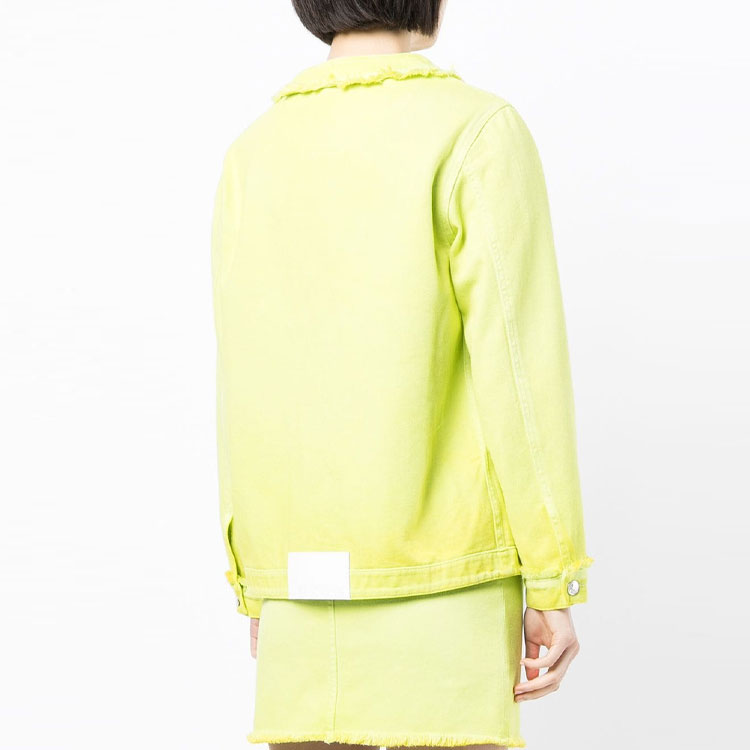 Shop (W) Chaqueta Vaquera Amarilla con Flecos MSGM SS22 3241MDH43T227258-06