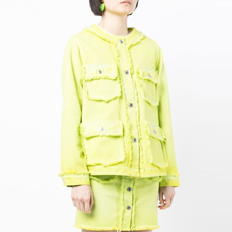 Purchase (W) Chaqueta Vaquera Amarilla con Flecos MSGM SS22 3241MDH43T227258-06