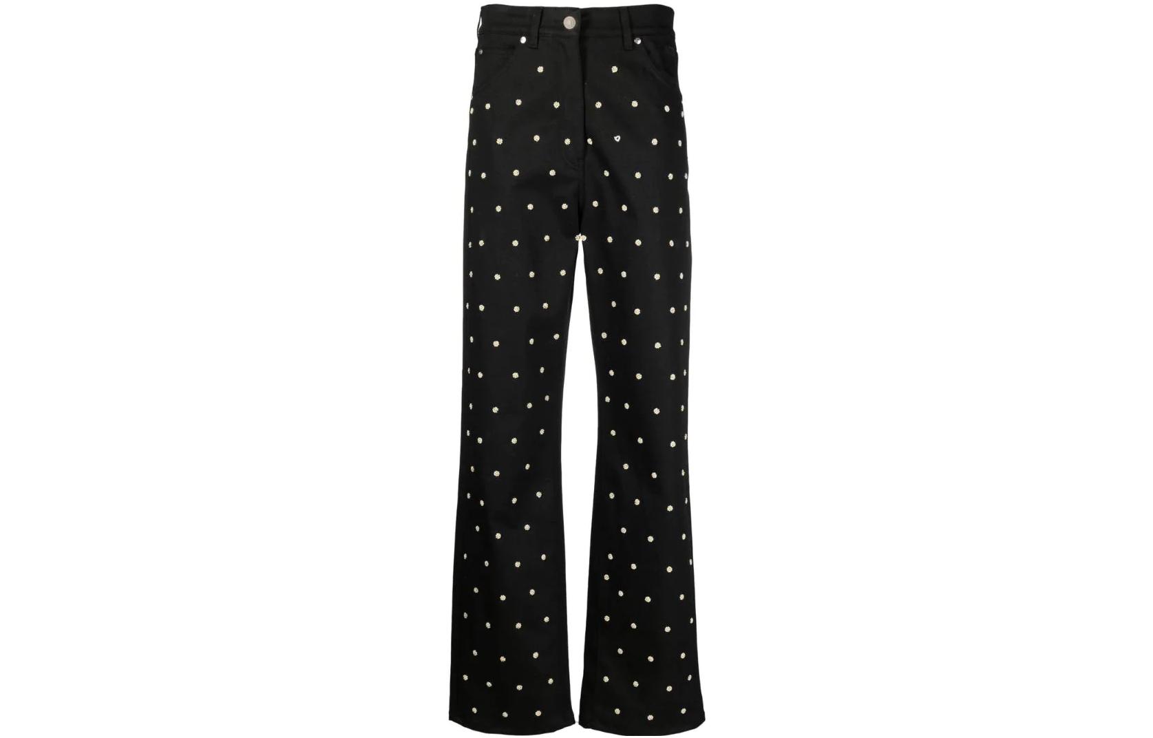 (Women) MSGM SS22 Beaded Denim Jeans  Black. 3242MDP14922748499